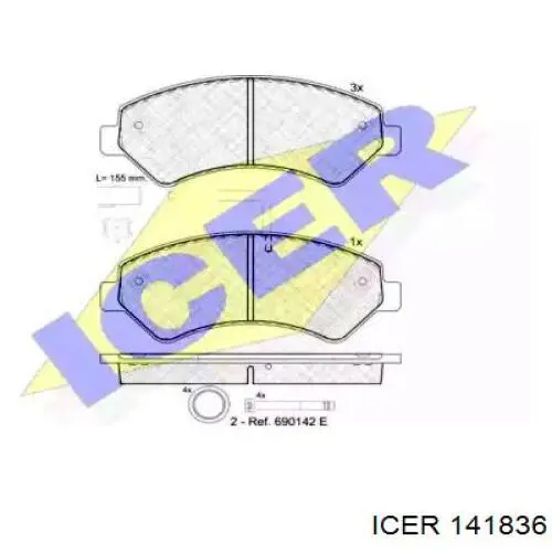 141836 Icer Колодки передние