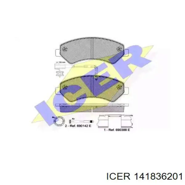 141836-201 Icer колодки тормозные передние дисковые