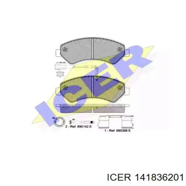 Передние тормозные колодки 141836201 Icer