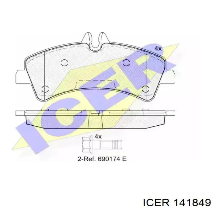 Купить 141849 Icer Колодки тормозные задние, дисковые