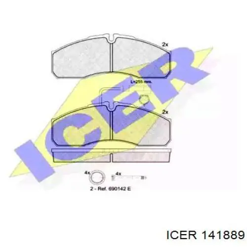 141889 Icer колодки тормозные передние дисковые