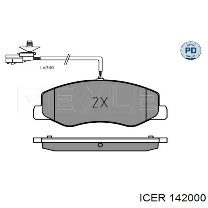 Pastillas de freno traseras 142000 Icer