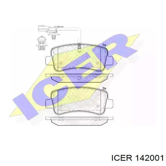 142001 Icer колодки тормозные задние дисковые