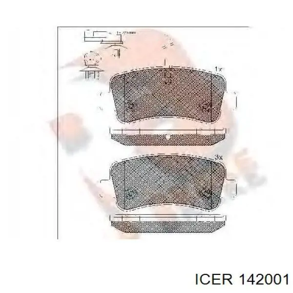 Колодки дисковые  Icer 142001 цена, от 31.24 USD