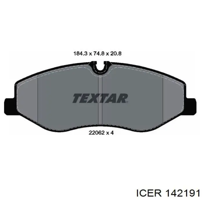 Передние тормозные колодки 142191 Icer