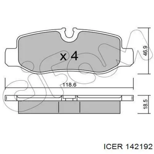 Задние тормозные колодки 142192 Icer