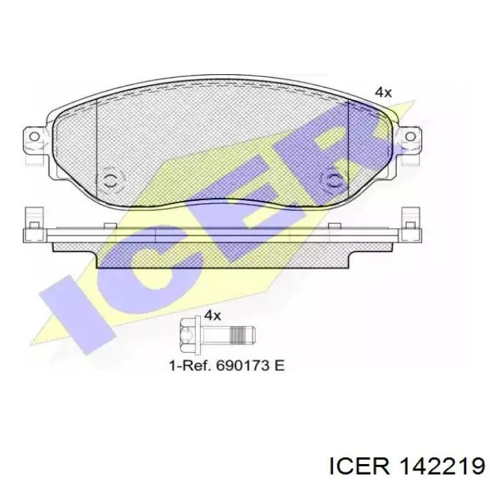 Передние тормозные колодки 142219 Icer