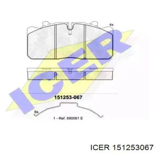 Передние тормозные колодки 151253067 Icer