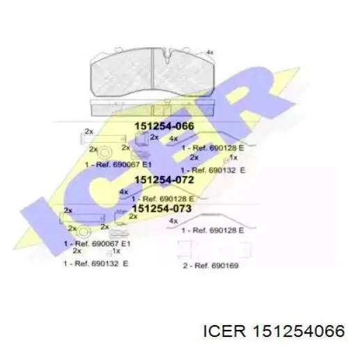 151254-066 Icer колодки тормозные передние дисковые