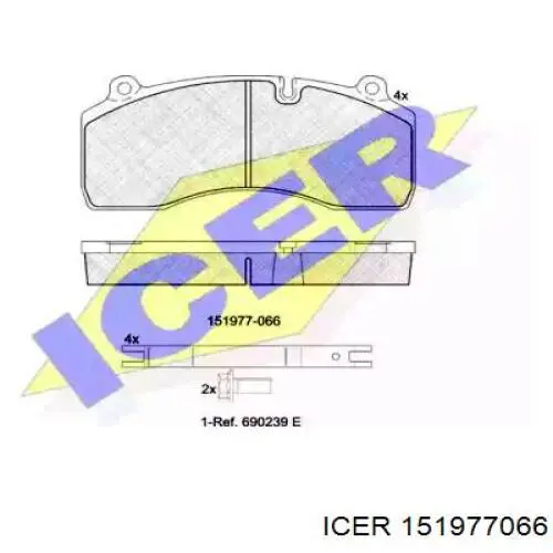 Передние тормозные колодки 151977066 Icer