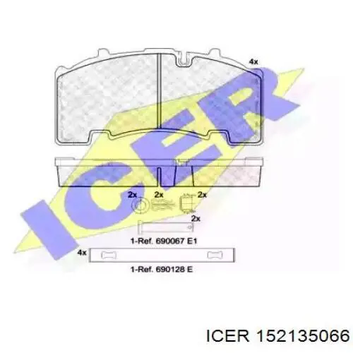 Колодки дисковые  Icer 152135066 цена, от 60.37 USD