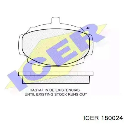 Передние тормозные колодки 180024 Icer