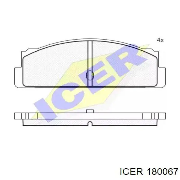 Задние тормозные колодки 180067 Icer