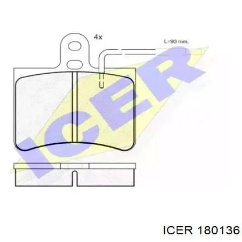 Передние тормозные колодки 180136 Icer