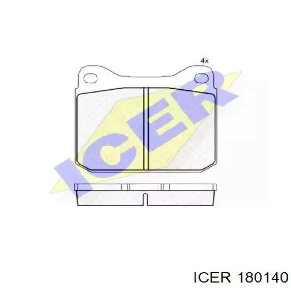 180140 Icer колодки тормозные передние дисковые