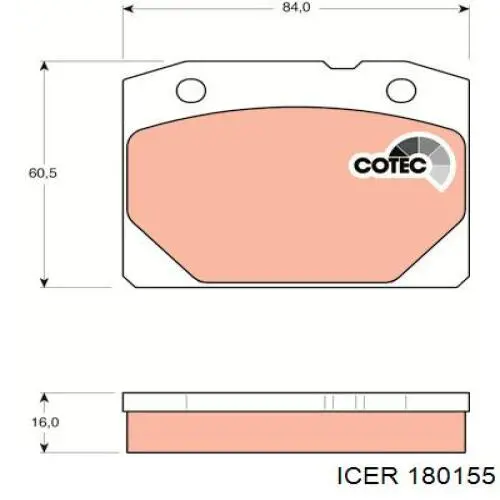180155 Icer Колодки передние