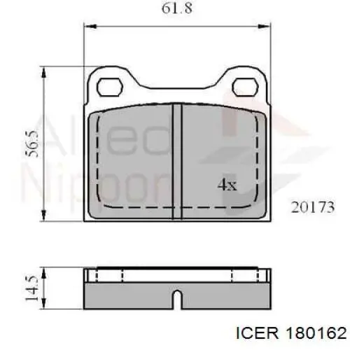 Купить 180162 Icer Колодки тормозные