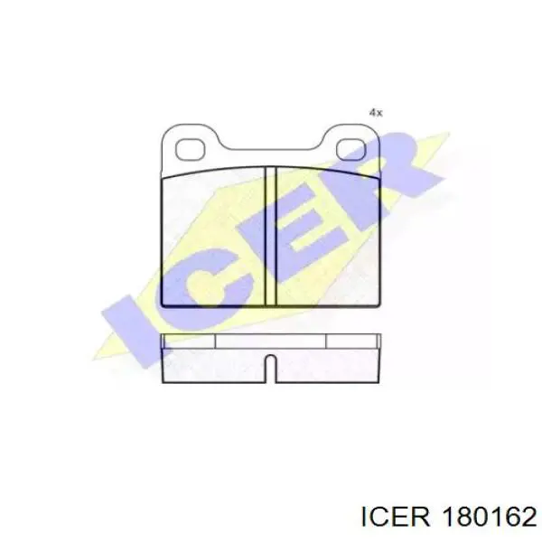 180162 Icer колодки тормозные передние дисковые