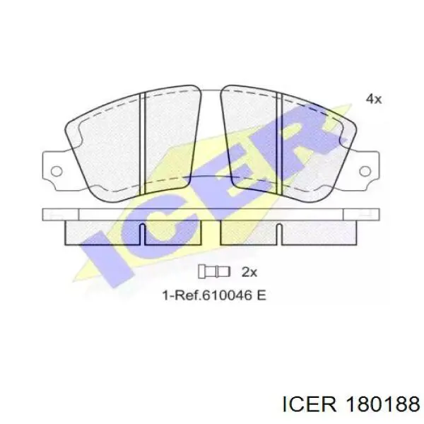 Передние тормозные колодки 180188 Icer