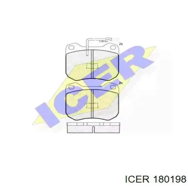 Передние тормозные колодки 180198 Icer