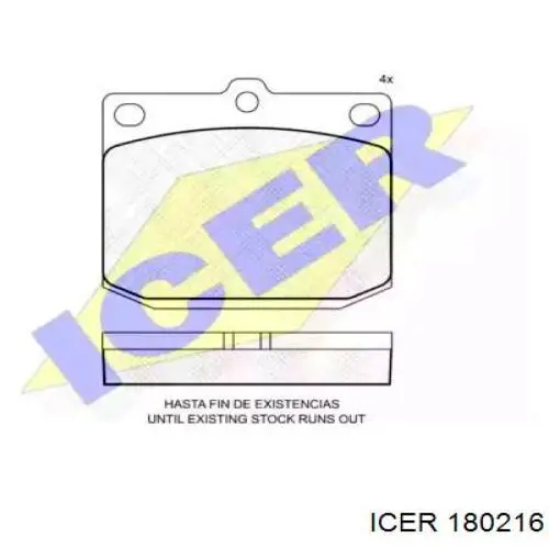 Передние тормозные колодки 180216 Icer