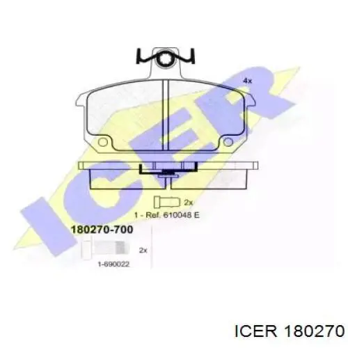 Передние тормозные колодки 180270 Icer