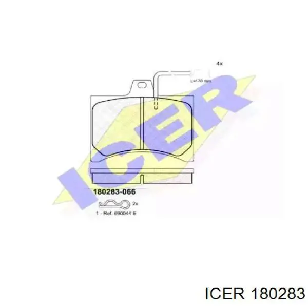 180283 Icer колодки тормозные передние дисковые