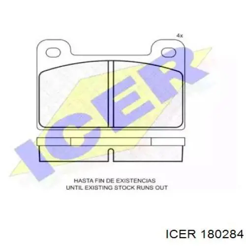 Передние тормозные колодки 180284 Icer