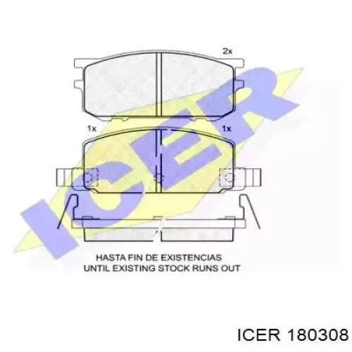 Передние тормозные колодки 180308 Icer