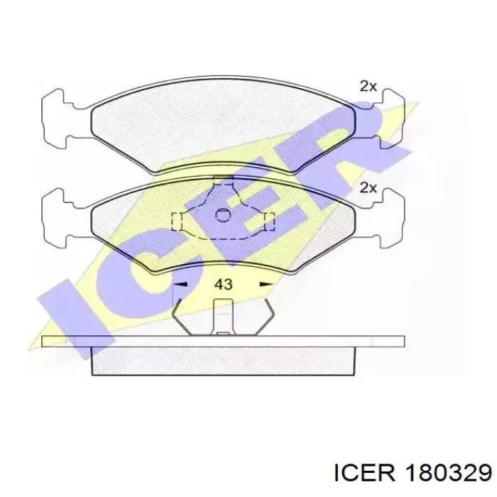 180329 Icer колодки тормозные передние дисковые