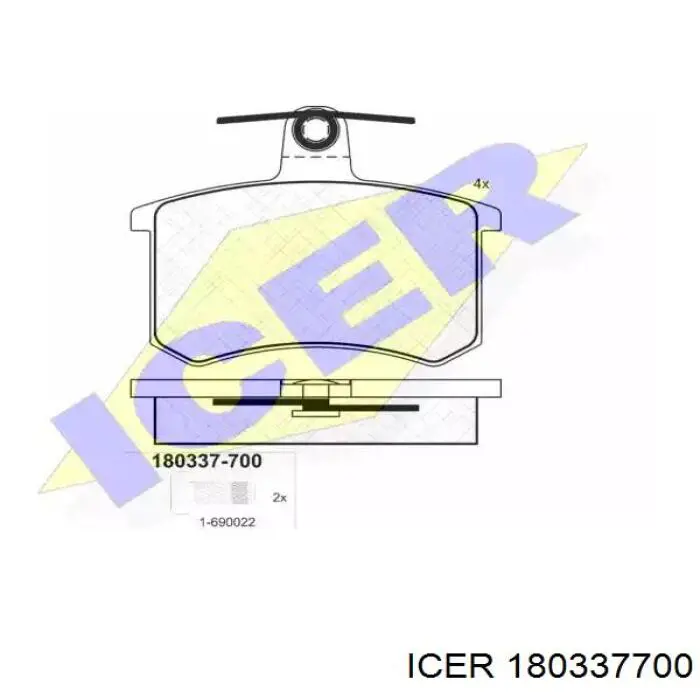 180337-700 Icer колодки тормозные задние дисковые