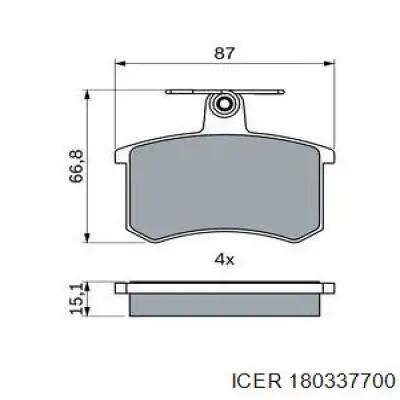 Задние дисковые колодки Icer 180337700