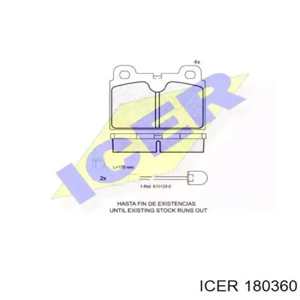 Передние тормозные колодки 180360 Icer