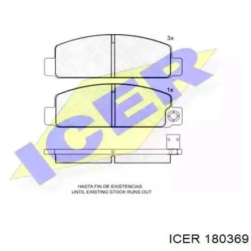 Передние тормозные колодки 180369 Icer