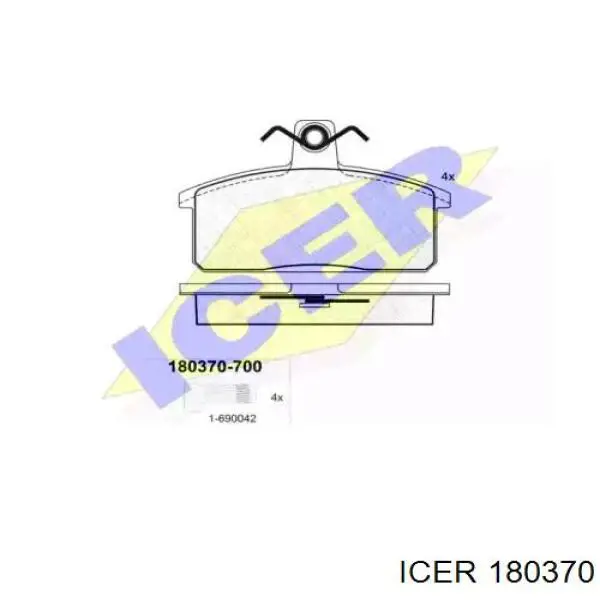 180370 Icer колодки тормозные передние дисковые