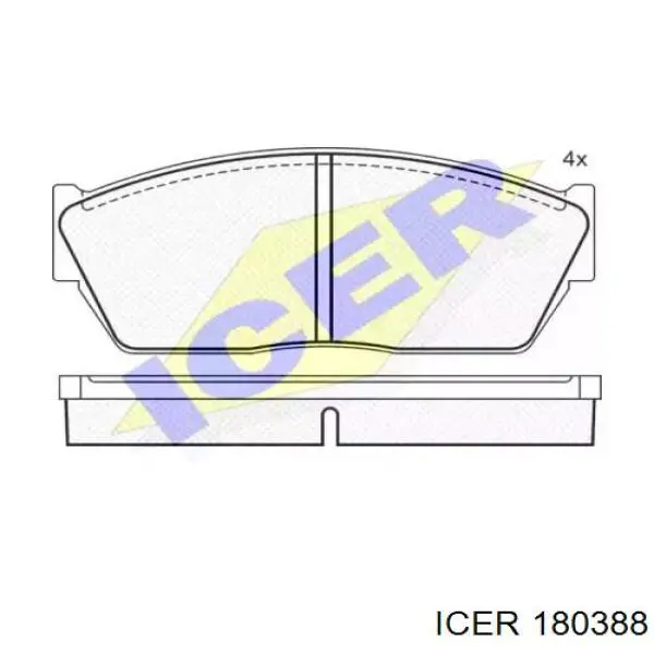 Передние тормозные колодки 180388 Icer