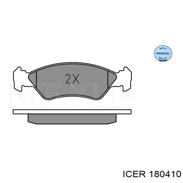 180410 Icer колодки тормозные передние дисковые