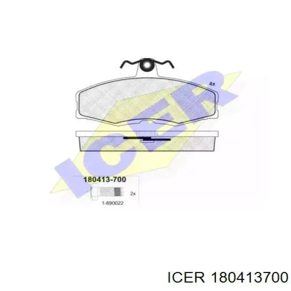 180413700 Icer колодки тормозные передние дисковые