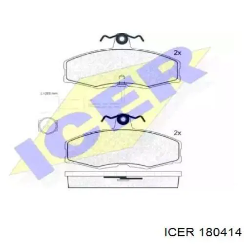 180414 Icer колодки тормозные передние дисковые