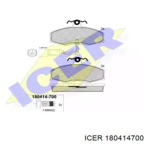 180414-700 Icer колодки тормозные передние дисковые