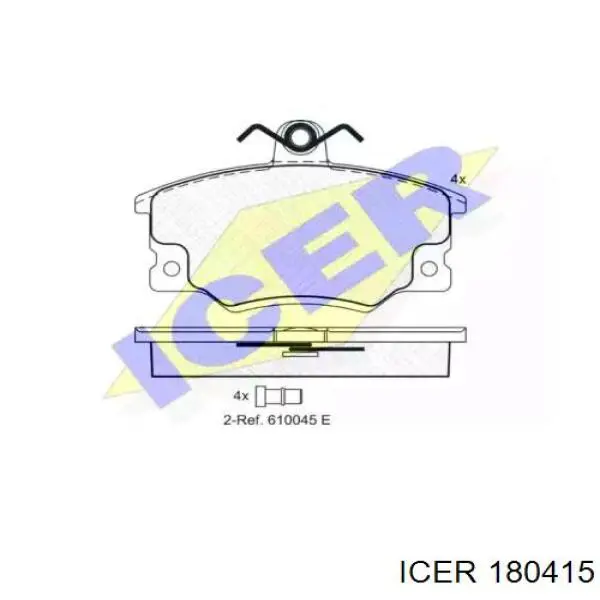 180415 Icer колодки тормозные передние дисковые