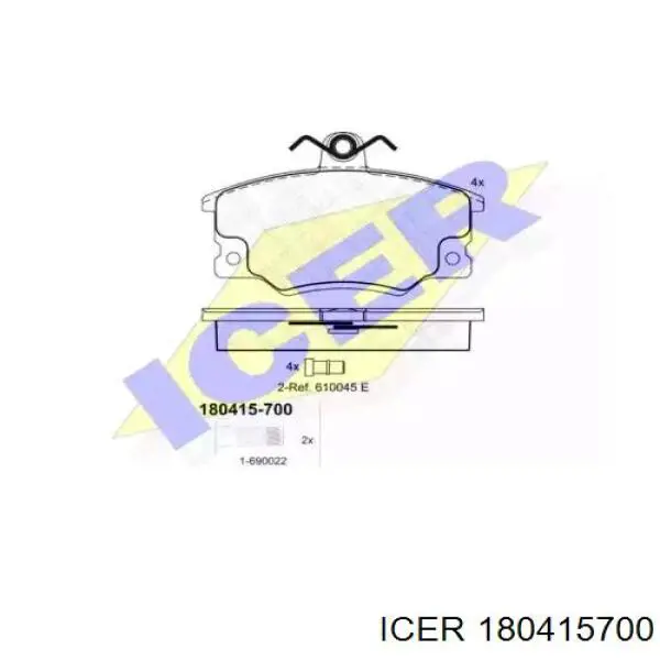 Передние тормозные колодки 180415700 Icer