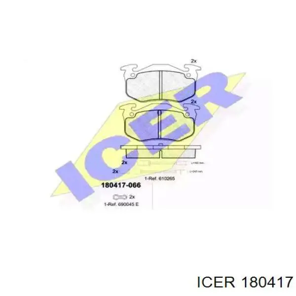 Передние тормозные колодки 180417 Icer