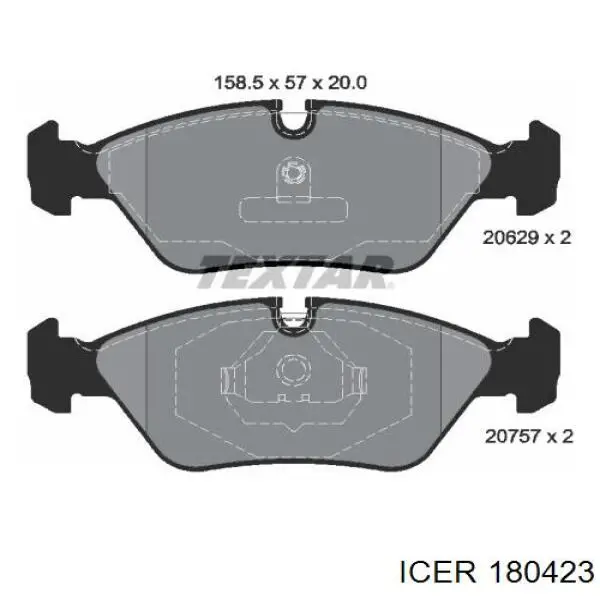 180423 Icer колодки тормозные передние дисковые