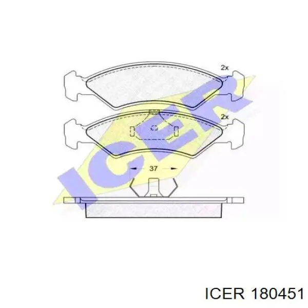 Передние тормозные колодки 180451 Icer