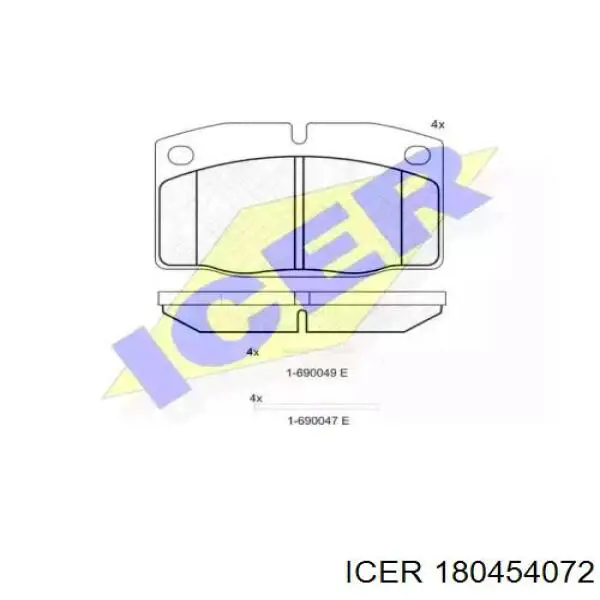 Передние тормозные колодки 180454072 Icer