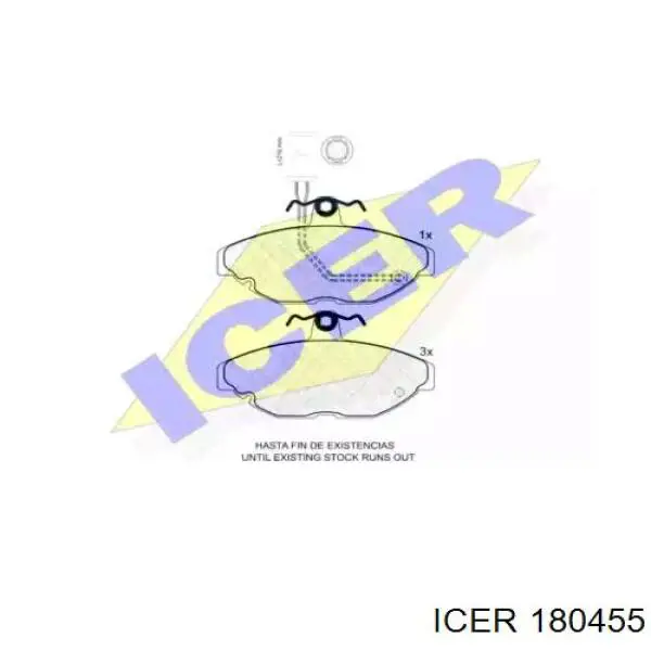 180455 Icer колодки тормозные передние дисковые