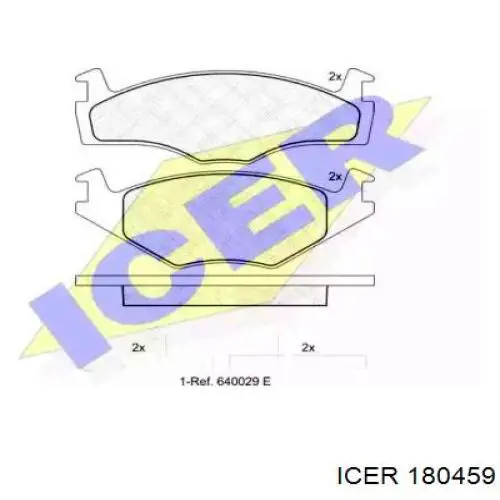 Колодки гальмівні передні, дискові 180459 Icer