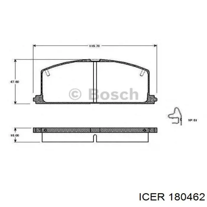 Передние тормозные колодки 180462 Icer
