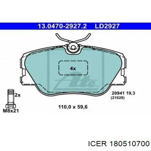 Колодки Icer 180510700 цена, от 17.42 USD
